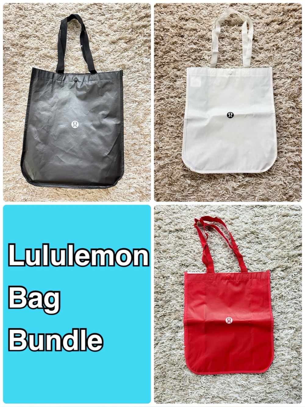 Lots of 3 Big lululemon tote bags